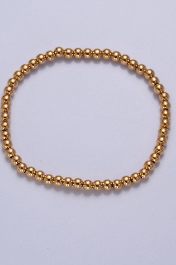 Gold Bead Bracelet for Women 18K Gold Filled Bead Ball Bracelet Stretchable Elastic Bracelet | WA-1066 to WA-1071 Clearance Pricing