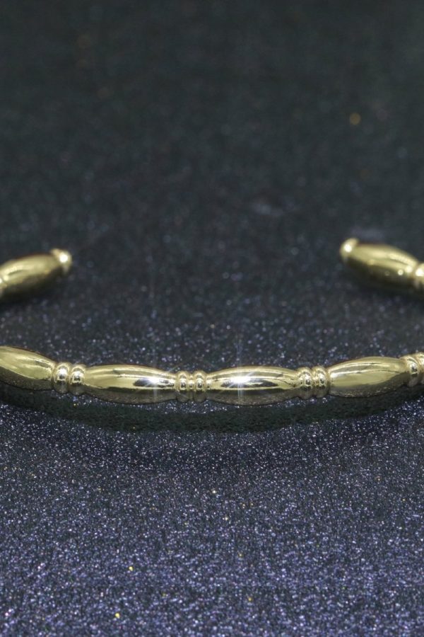 Gold Filled Bamboo Bangle Bracelet, 14K Gold Filled Bamboo Inspired Bracelet Adjustable Cuff Bracelet | WA-056 Clearance Pricing